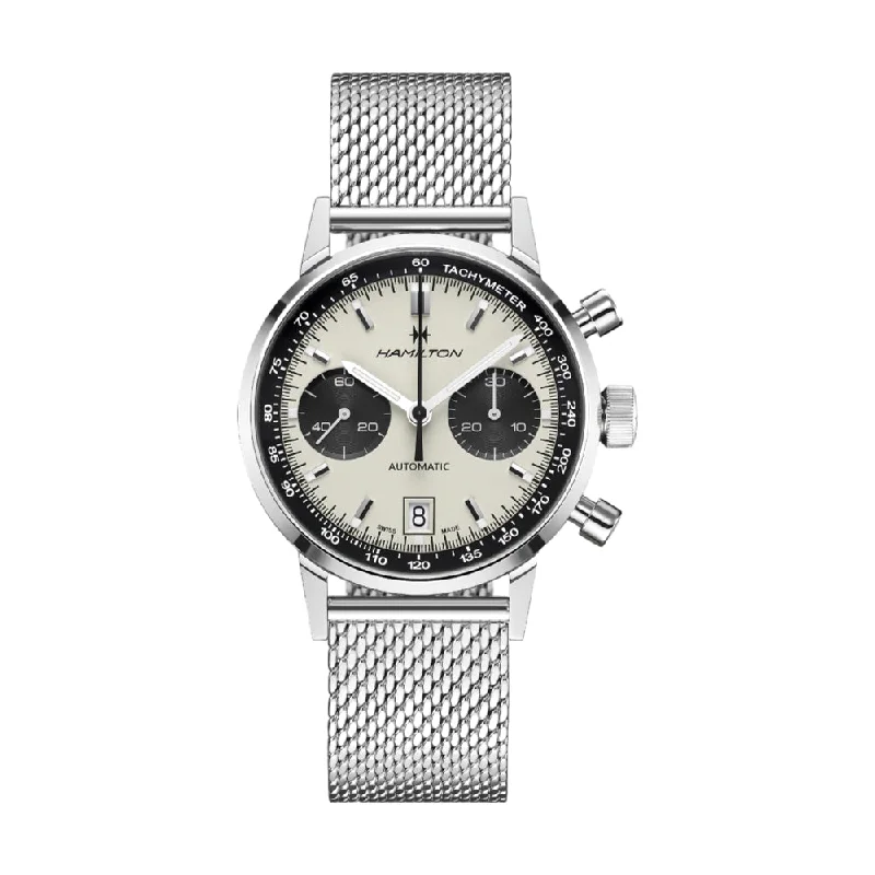 American Classic Intra-Matic Auto Chrono Black Mesh Bracelet