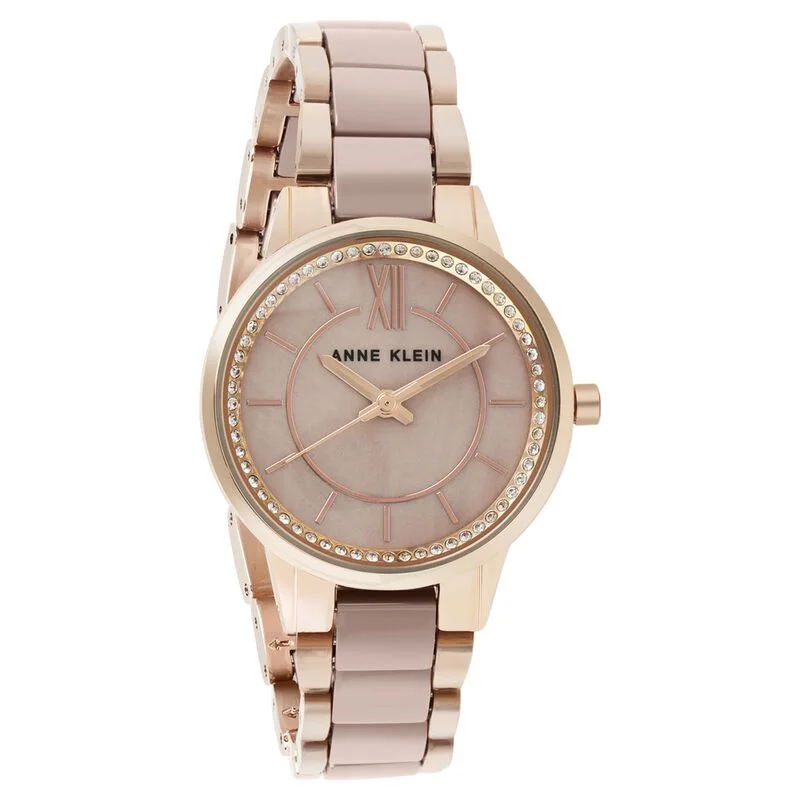 Anne Klein Quartz Analog Brown Dial Ceramic Strap Watch For Women