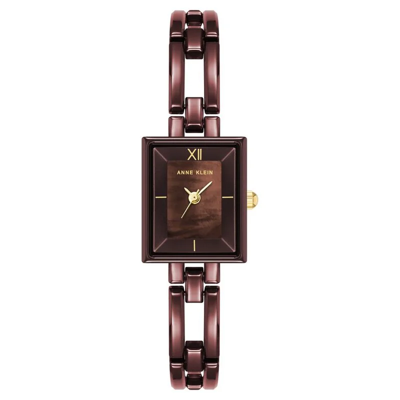 Anne Klein Quartz Analog Brown Dial Ceramic Strap Watch For Women