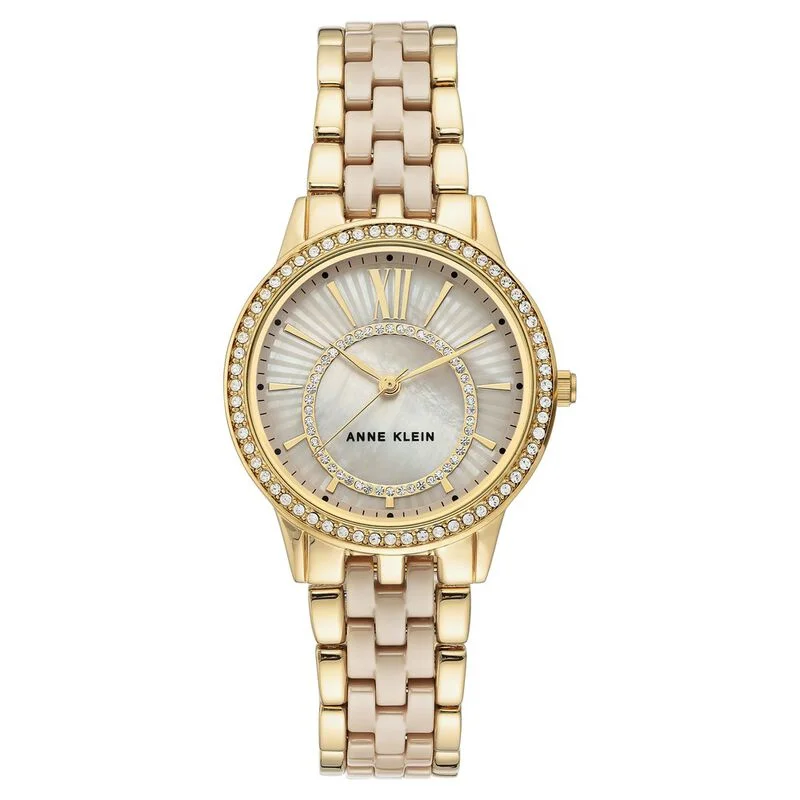 Anne Klein Quartz Analog Brown Dial Ceramic Strap Watch For Women