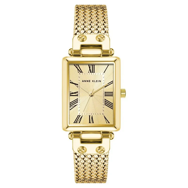 Anne Klein Quartz Analog Champagne Dial Metal Strap Watch For Women