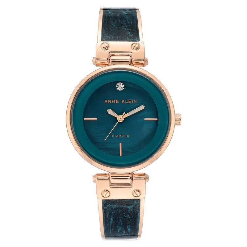 Anne Klein Quartz Analog Green Dial Metal Strap Watch For Women