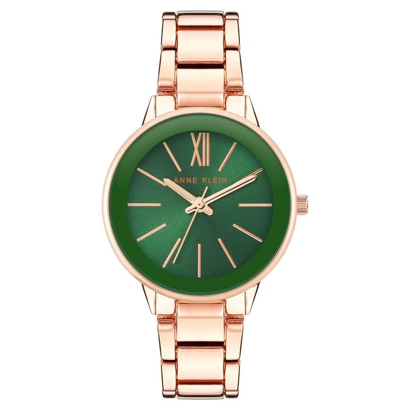 Anne Klein Quartz Analog Green Dial Metal Strap Watch For Women