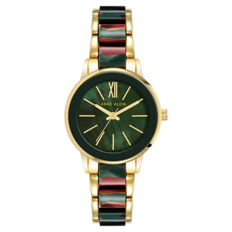 Anne Klein Quartz Analog Green Dial Plastic Strap Watch For Women