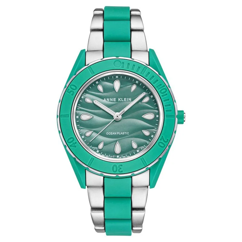 Anne Klein Quartz Analog Green Dial Plastic Strap Watch For Women