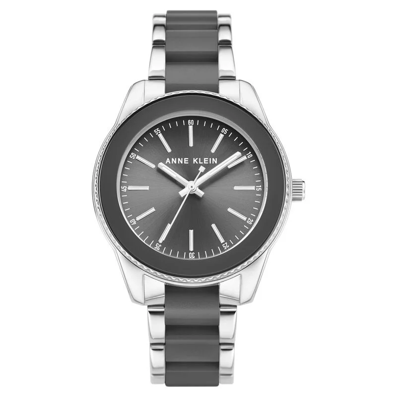 Anne Klein Quartz Analog Grey Dial Stainless Steel Strap Watch For Women