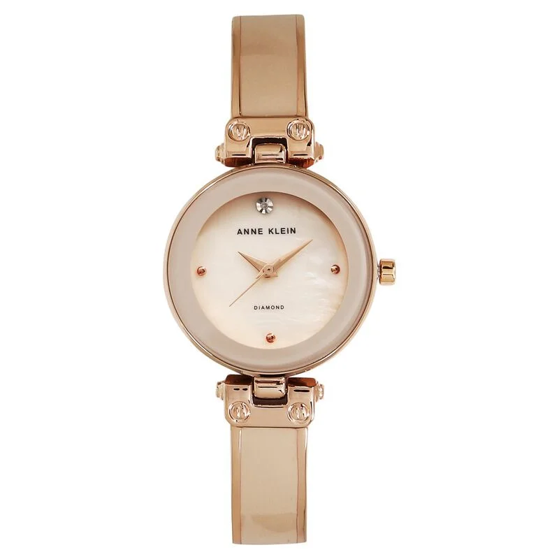 Anne Klein Quartz Analog Mother Of Pearl Dial Metal Strap Watch For Women