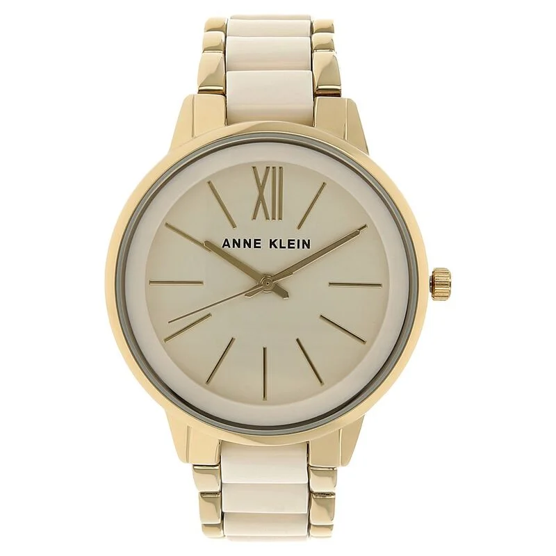 Anne Klein Quartz Analog Off White Dial Ceramic Strap Watch For Women