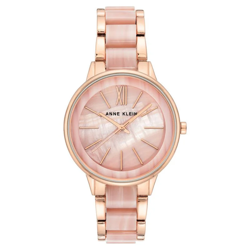 Anne Klein Quartz Analog Pink Dial Plastic Strap Watch For Women