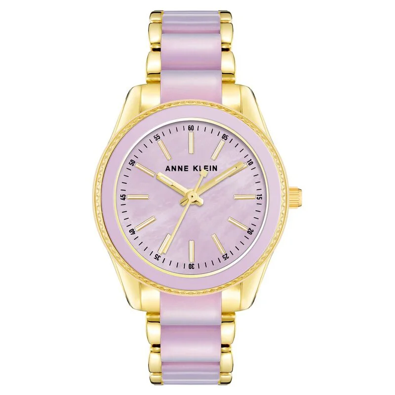 Anne Klein Quartz Analog Purple Dial Plastic Strap Watch For Women