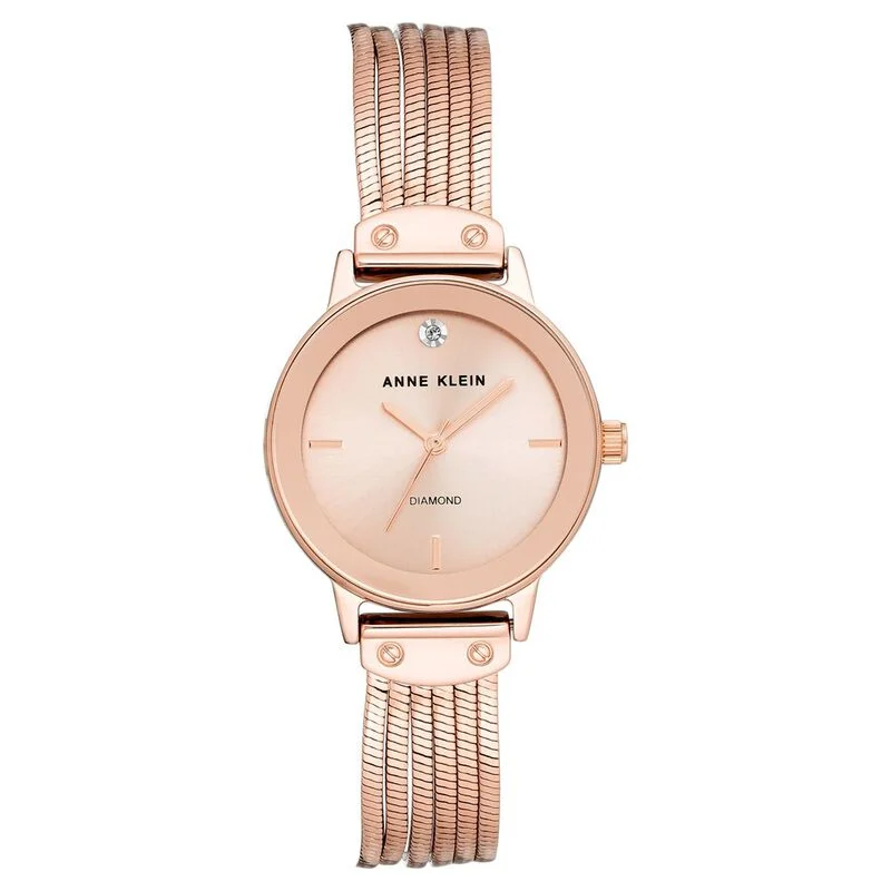 Anne Klein Quartz Analog Rose Gold Dial Metal Strap Watch For Women