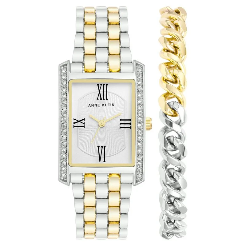 Anne Klein Quartz Analog Silver Dial Metal Strap Watch For Women