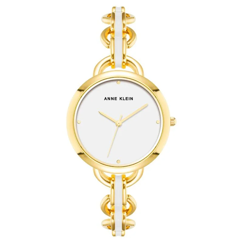 Anne Klein Quartz Analog White Dial Metal Strap Watch For Women