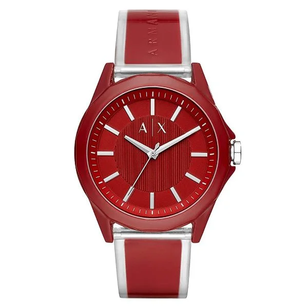 Armani Exchange Drexler Two Tone Red Dial Watch for Men AX2632