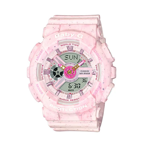 Casio Baby-G BA110 Series Pop Design Models in Pastel Colours Pink Resin Band Watch BA110PI-4A BA-110PI-4A