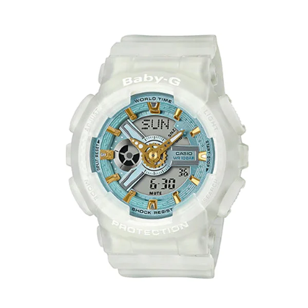 Casio Baby-G BA110 Series Special Colour Models Semi Transparent White Resin Band Watch BA110SC-7A BA-110SC-7A