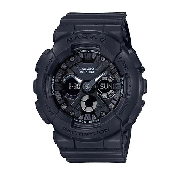 Casio Baby-G Standard Analog-Digital BA-130 Series Black Resin Band Watch BA130-1A BA-130-1A