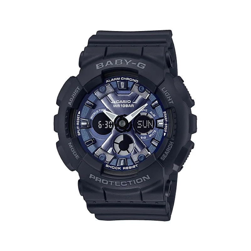 Casio Baby-G Standard Analog-Digital BA-130 Brilliantly Series Black Resin Band Watch BA130-1A2 BA-130-1A2