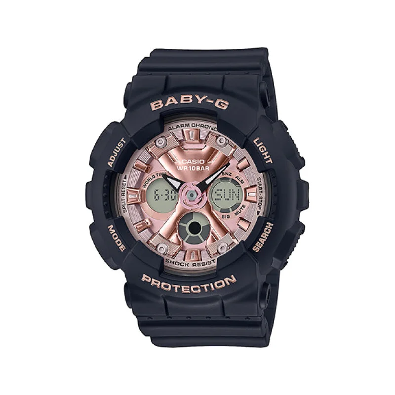 Casio Baby-G Standard Analog-Digital BA-130 Brilliantly Series Black Resin Band Watch BA130-1A4 BA-130-1A4