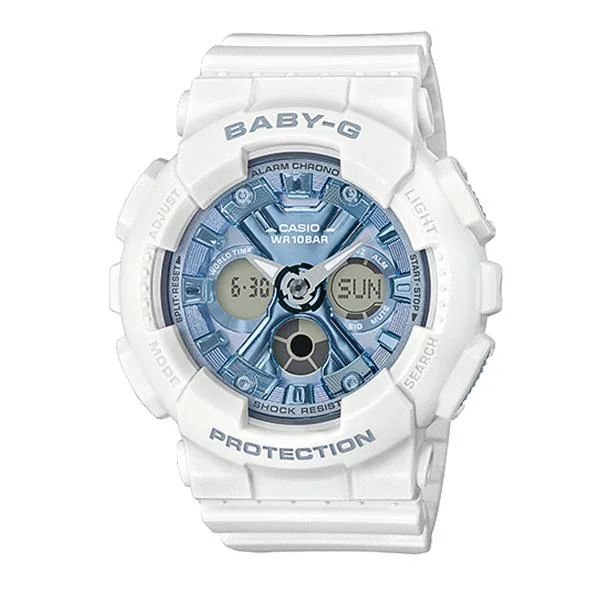 Casio Baby-G Standard Analog-Digital BA-130 Series White Resin Band Watch BA130-7A2 BA-130-7A2