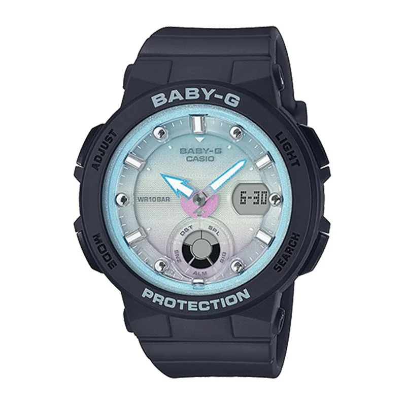 Casio Baby-G Beach Traveler Series Black Resin Band Watch BGA250-1A2 BGA-250-1A2