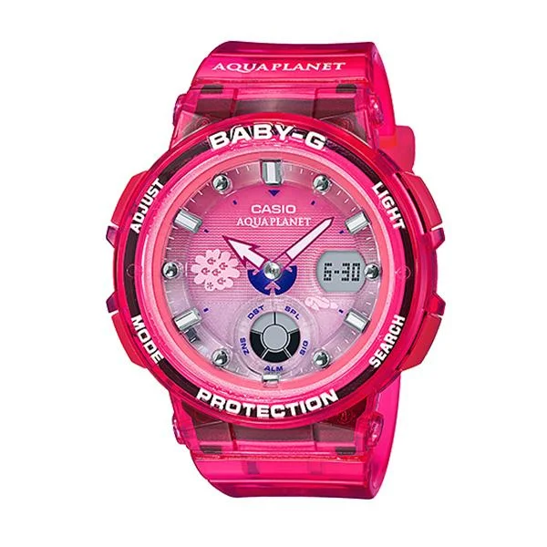 Casio Baby-G Aqua Planet Collaboration Model Pink Resin Band Watch BGA250AQ-4A BGA-250AQ-4A