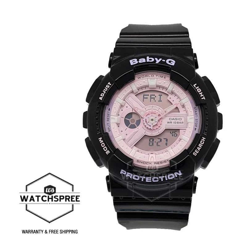 Casio Baby-G BA-110 Series Swirl Color Series Black Resin Band Watch BA110PL-1A BA-110PL-1A