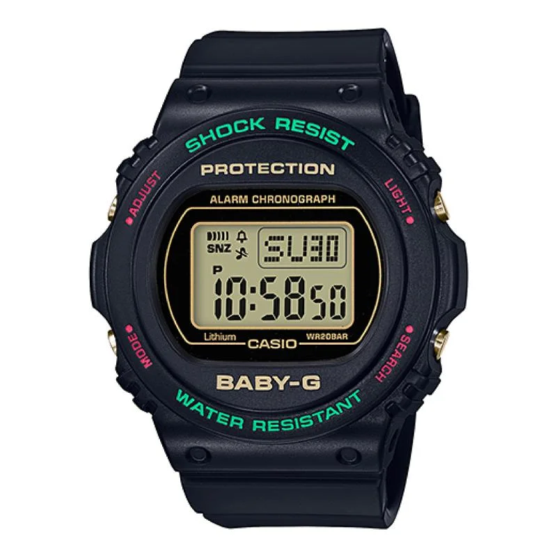 Casio Baby-G BGD-570 Lineup Special Color Models Black Resin Band Watch BGD570TH-1D BGD-570TH-1D BGD-570TH-1