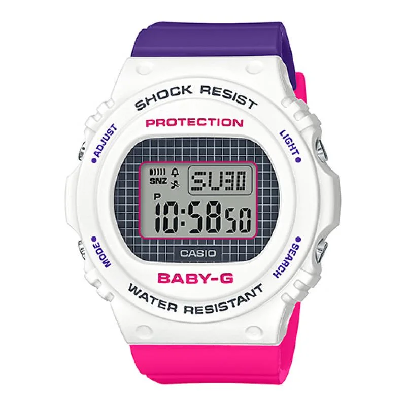 Casio Baby-G BGD-570 Lineup Special Color Models Purple and Pink Resin Band Watch BGD570THB-7D BGD-570THB-7D BGD-570THB-7