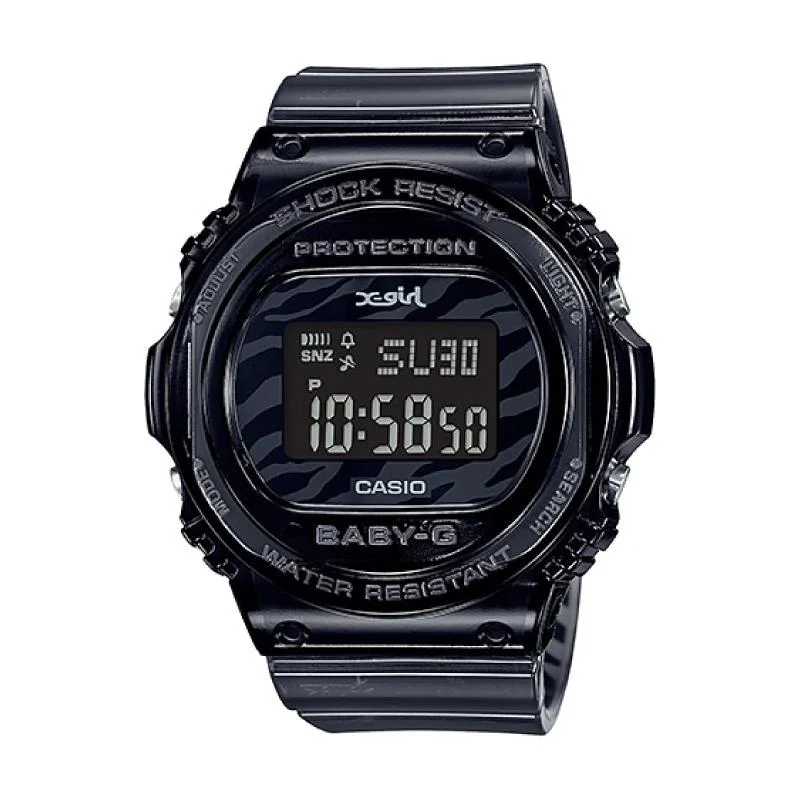 Casio Baby-G X-Girl Collaboration Limited Model Zebra Pattern Black Semi-Transparent Resin Band Watch BGD570XG-8D BGD-570XG-8D BGD-570XG-8