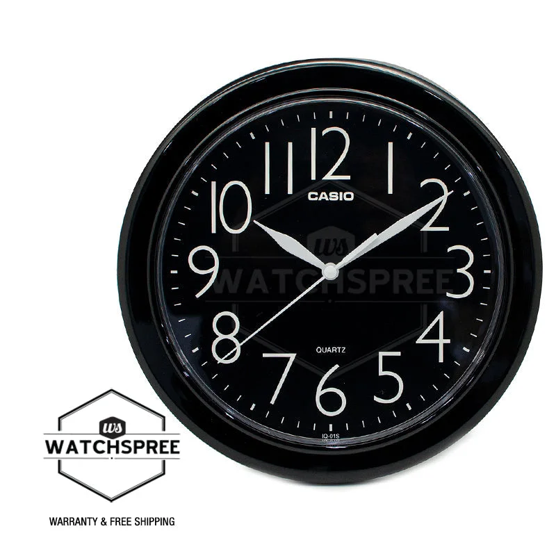 Casio Analog Black Resin Wall Clock IQ01S-1D IQ-01S-1D IQ-01S-1 (LOCAL BUYERS ONLY)