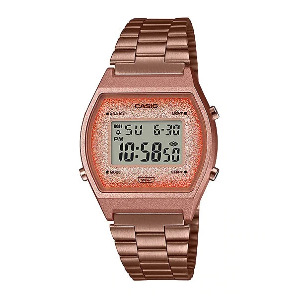 Casio Digital Rose Gold Ion Plated Stainless Steel Band Watch B640WCG-5D B640WCG-5