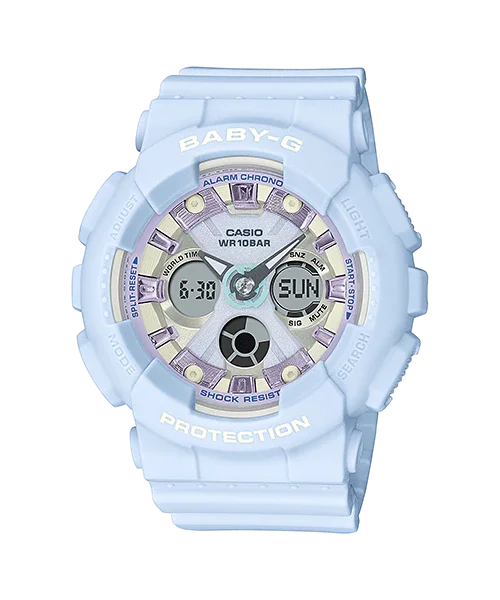 Casio Baby-G Standard Analog-Digital BA-130 Series Light Blue Resin Band Watch BA130WP-2A BA-130WP-2A