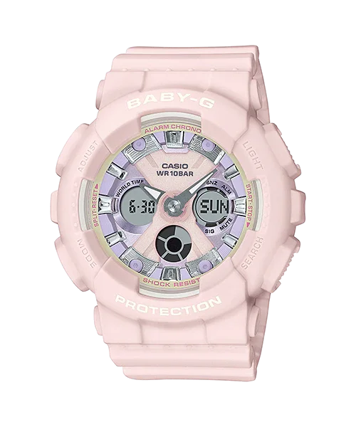 Casio Baby-G Standard Analog-Digital BA-130 Series Light Pink Resin Band Watch BA130WP-4A BA-130WP-4A