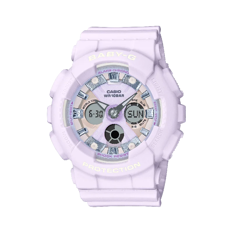 Casio Baby-G Standard Analog-Digital BA-130 Series Light Purple Resin Band Watch BA130WP-6A BA-130WP-6A