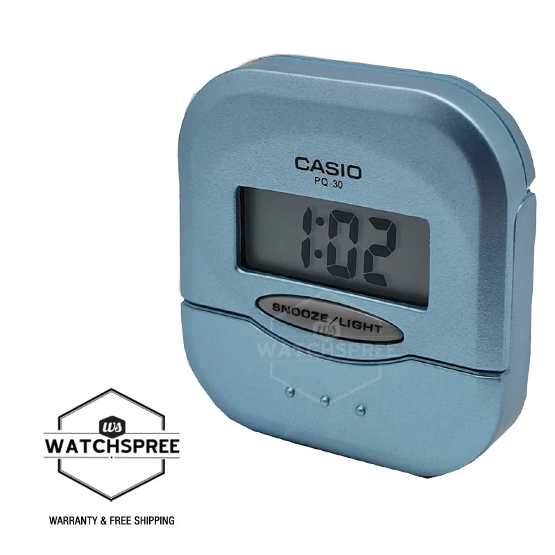 Casio Blue Resin Table Clock PQ30-2D PQ-30-2D PQ-30-2