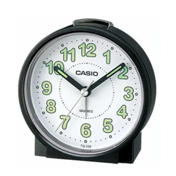 Casio Analog Black Resin Table Clock TQ228-1D TQ-228-1D TQ-228-1