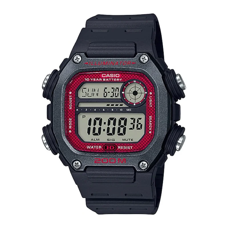 Casio Standard Digital Black Resin Band Watch DW291H-1B DW-291H-1B