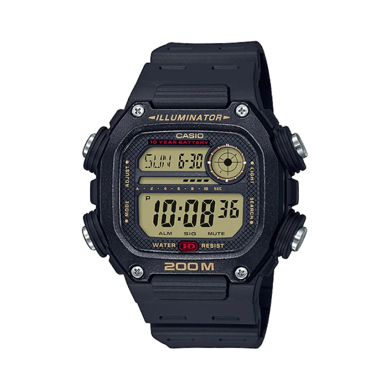 Casio Standard Digital Black Resin Band Watch DW291H-9A DW-291H-9A