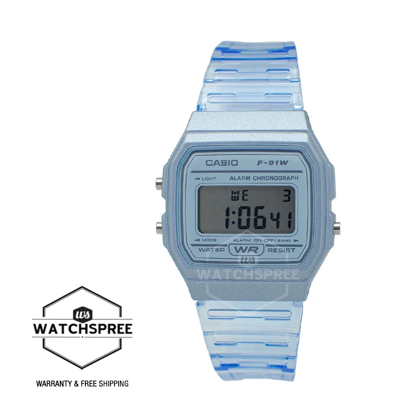 Casio Digital Blue Resin Band Watch F91WS-2D F-91WS-2