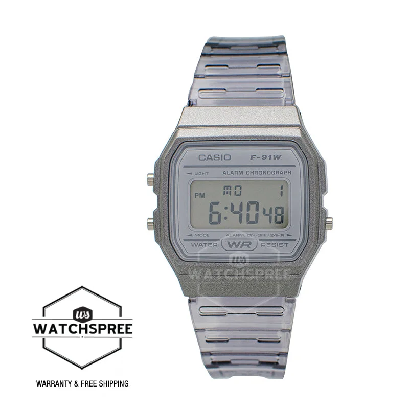 Casio Digital Grey Resin Band Watch F91WS-8D F-91WS-8