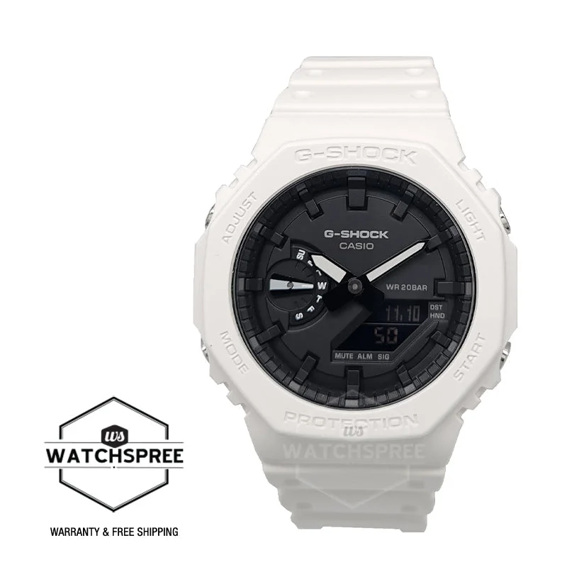 Casio G-Shock Carbon Core Guard Structure White Resin Band Watch GA2100-7A GA-2100-7A