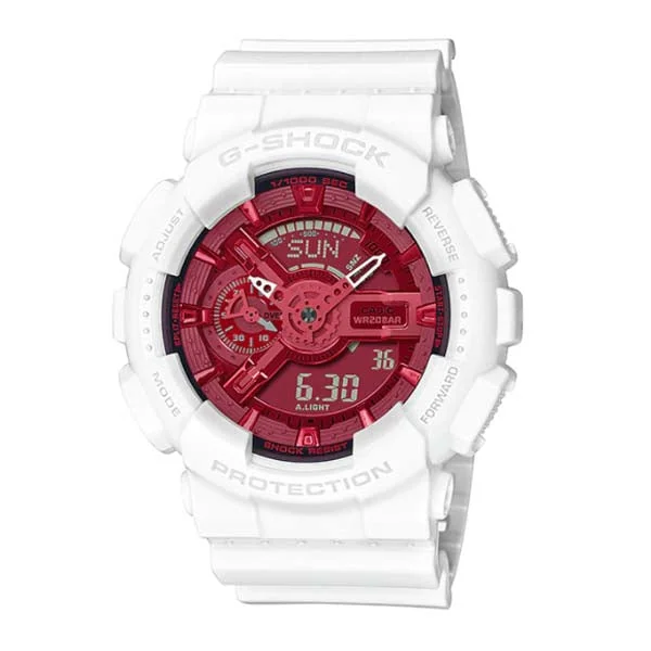 Casio G-Shock Far East Pop Series GA-110 Lineup White Resin Band Watch GA110DBR-7A GA-110DBR-7A