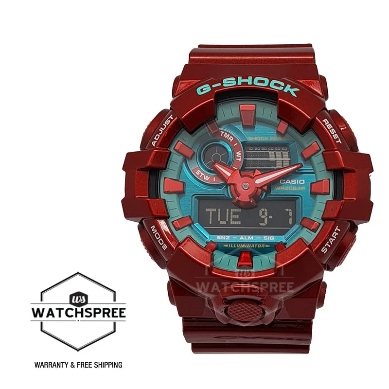 Casio G-Shock Far East Pop Series GA-700 Lineup Red Resin Band Watch GA700DBR-4A GA-700DBR-4A