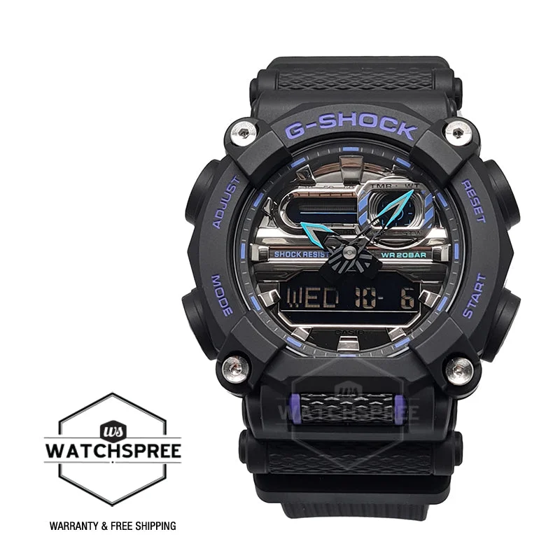 Casio G-Shock GA-900 Exceptional Colors Black Resin Band Watch GA900AS-1A GA-900AS-1A