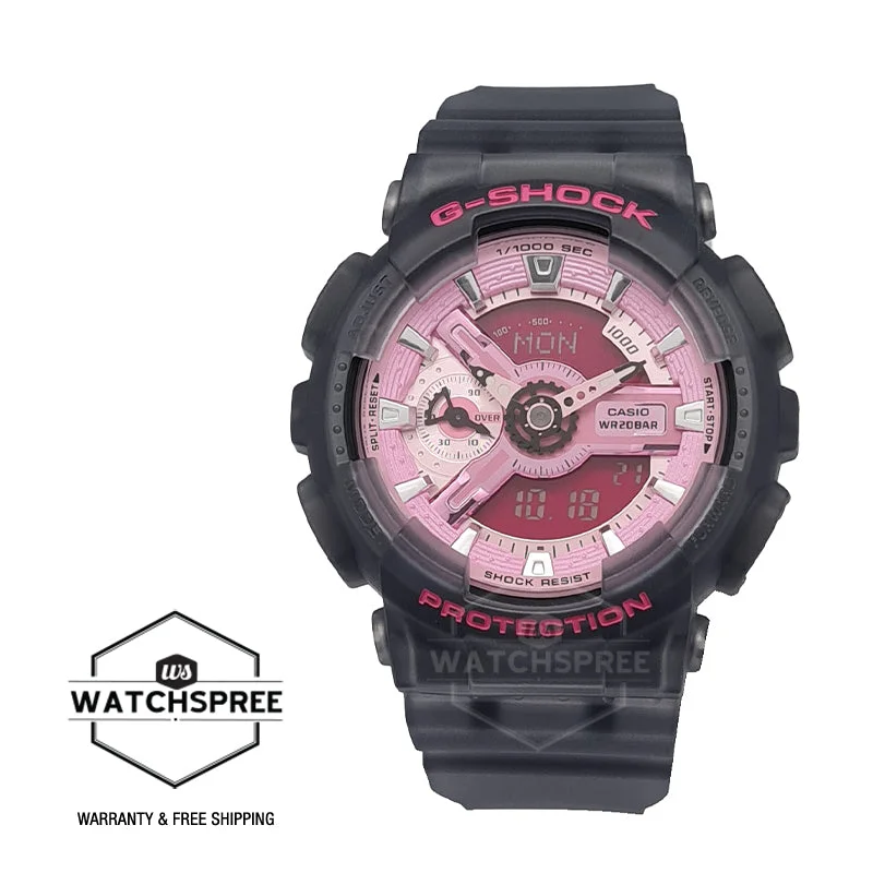 Casio G-Shock S Series for Ladies' GA-110 Lineup Grey Semi Transparent Resin Band Watch GMAS110NP-8A GMA-S110NP-8A