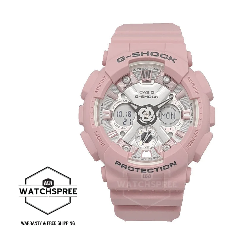 Casio G-Shock S Series for Ladies' GA-120 Lineup Pink Resin Band Watch GMAS120NP-4A GMA-S120NP-4A