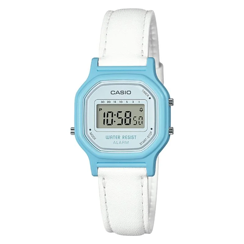 Casio Ladies' Standard Digital White Leather Band Watch LA11WL-2A LA-11WL-2A