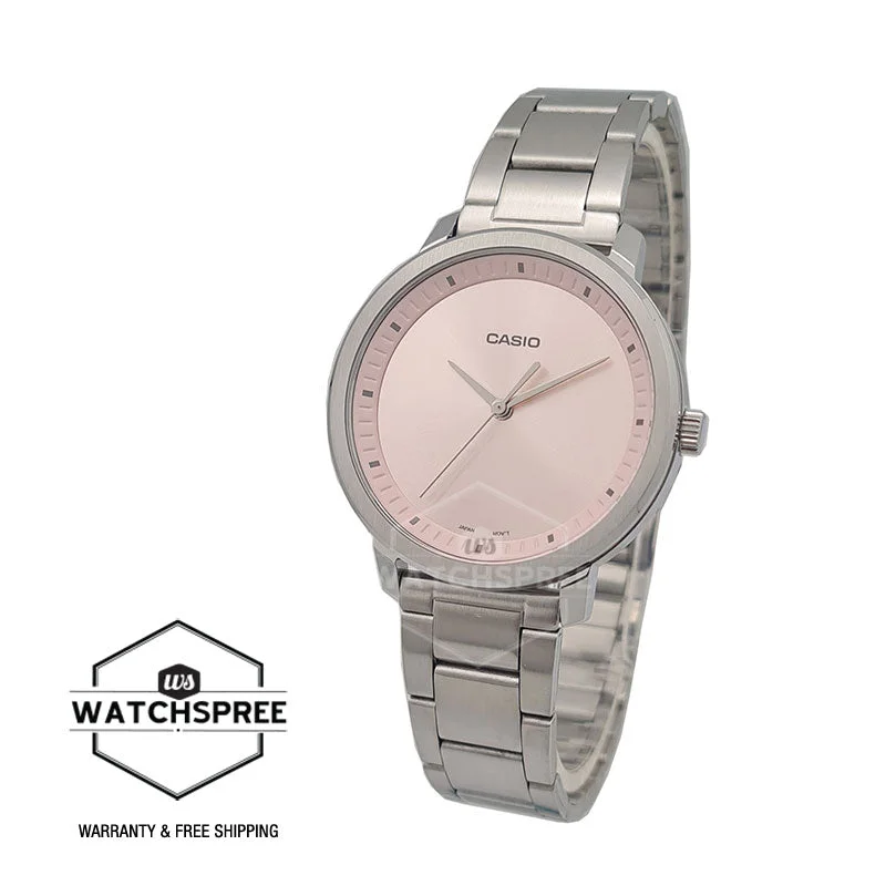 Casio Ladies' Standard Analog Silver Stainless Steel Band Watch LTPB115D-4E LTP-B115D-4E