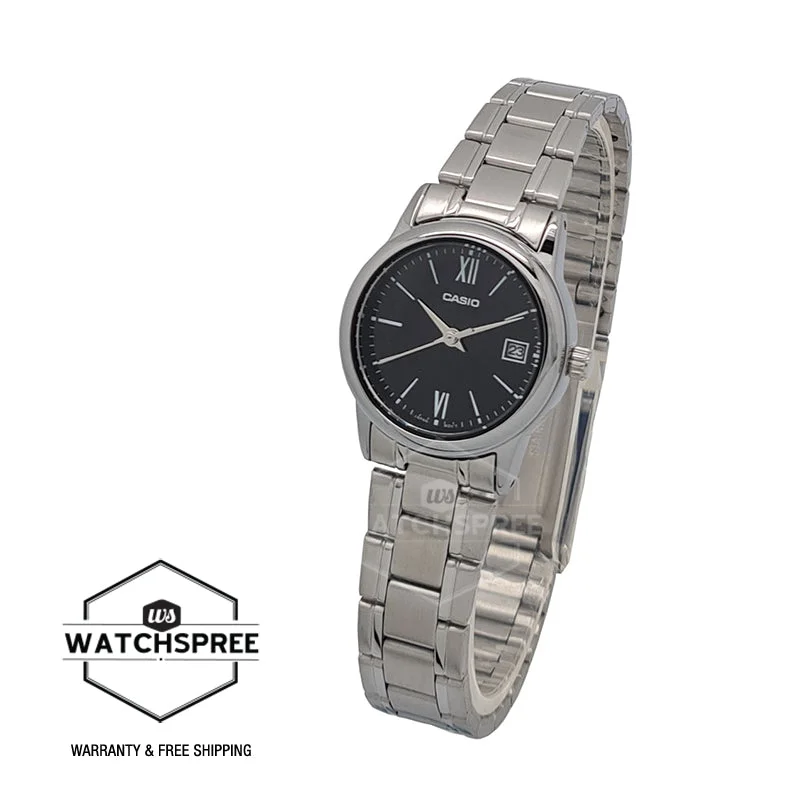 Casio Ladies' Standard Analog Silver Stainless Steel Band Watch LTPV002D-1B3 LTP-V002D-1B3